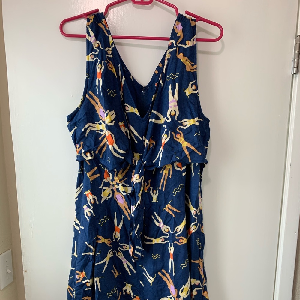 ModCloth Swimmers Tied A-Line Dress XL